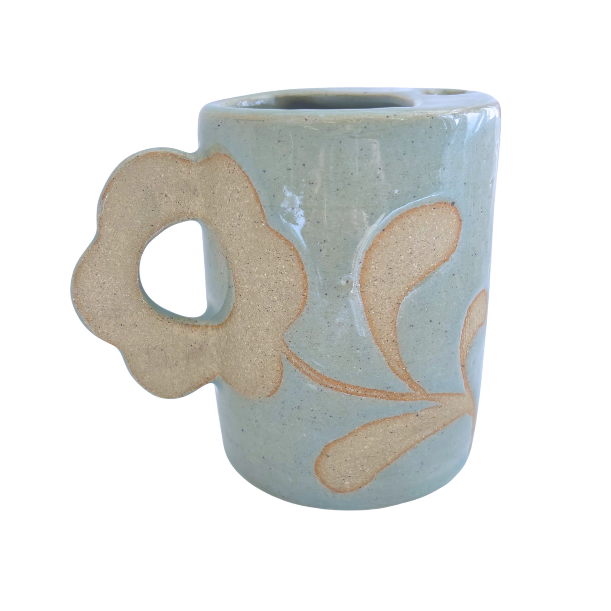 Floral Travel Mug in Arctic Blue