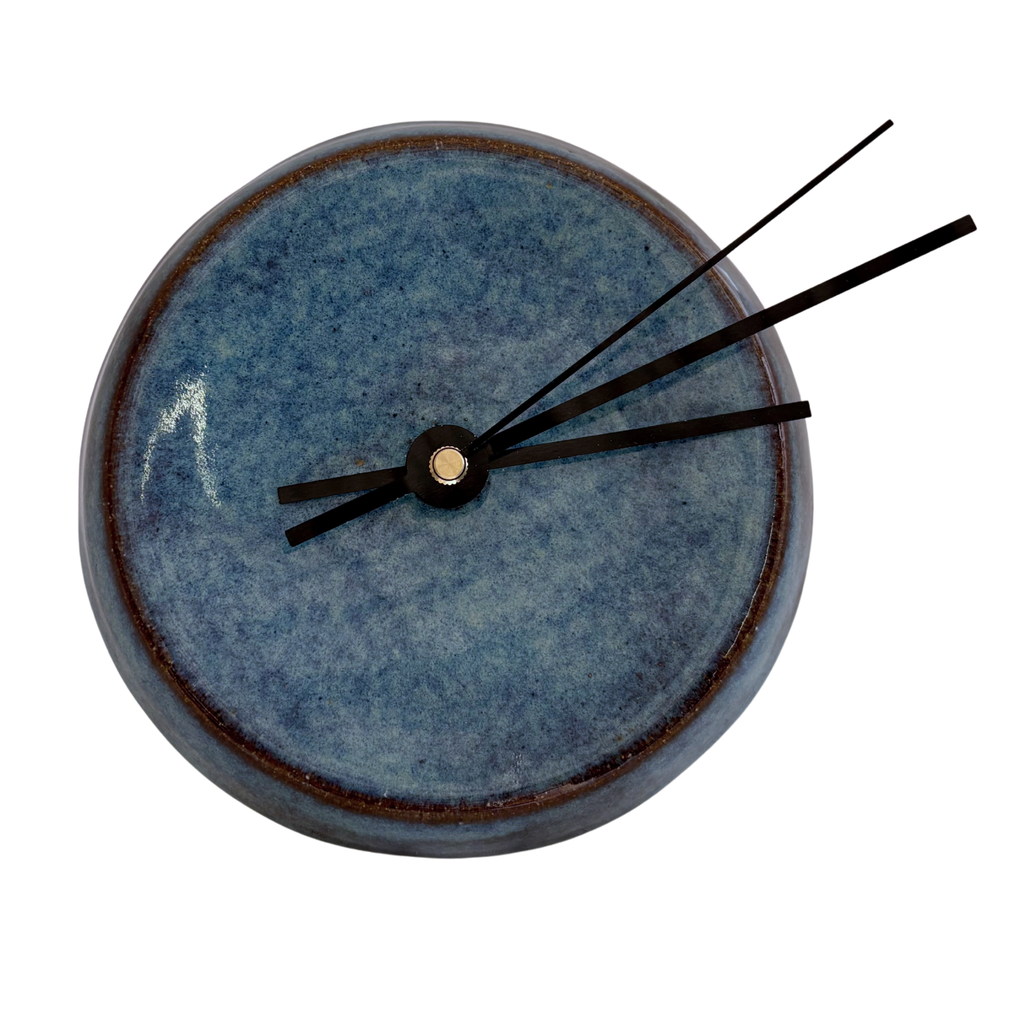 Wall Clock in Speckled Blue