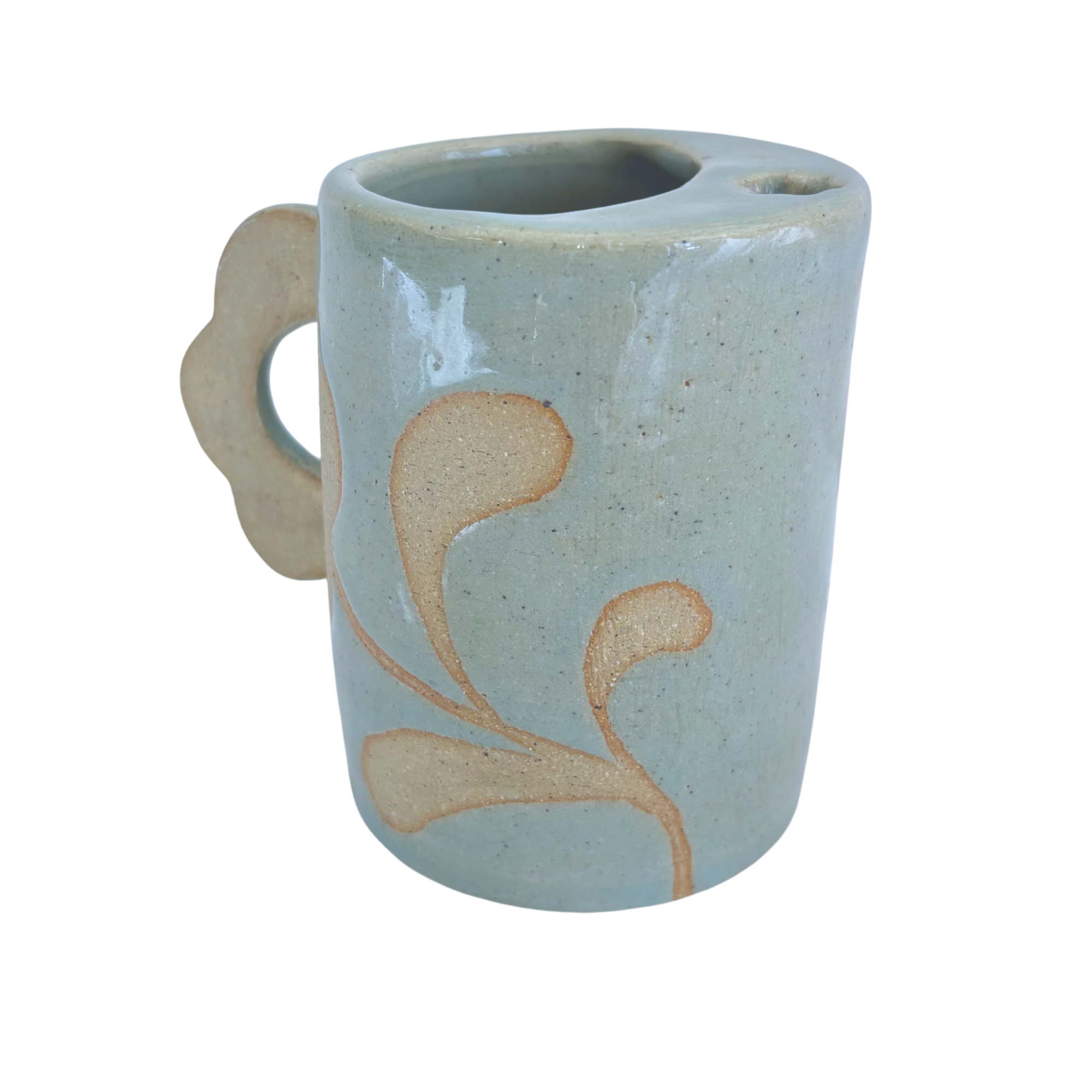 Floral Travel Mug in Arctic Blue