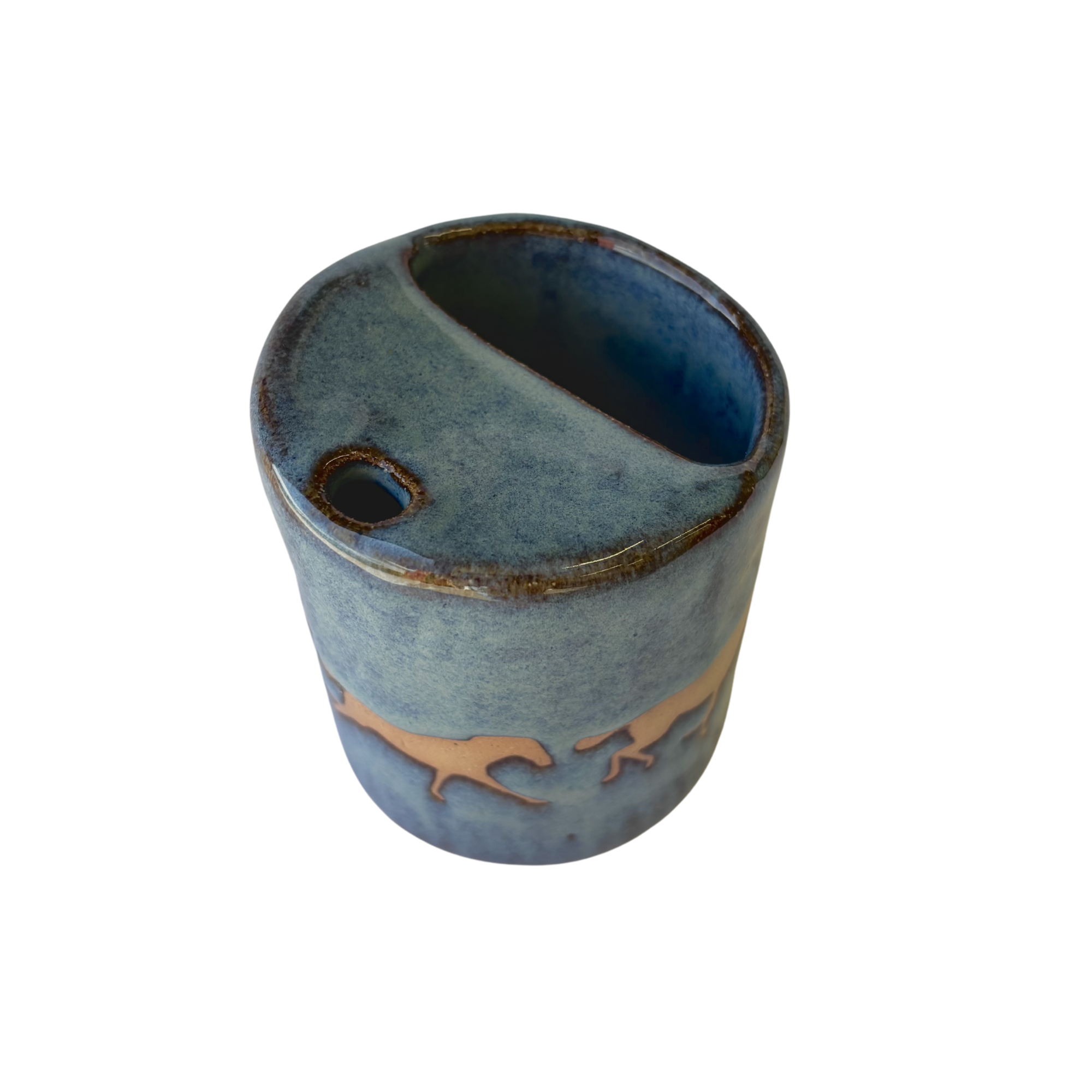 Cortado Travel Mug - Blue Zoetrope Horses