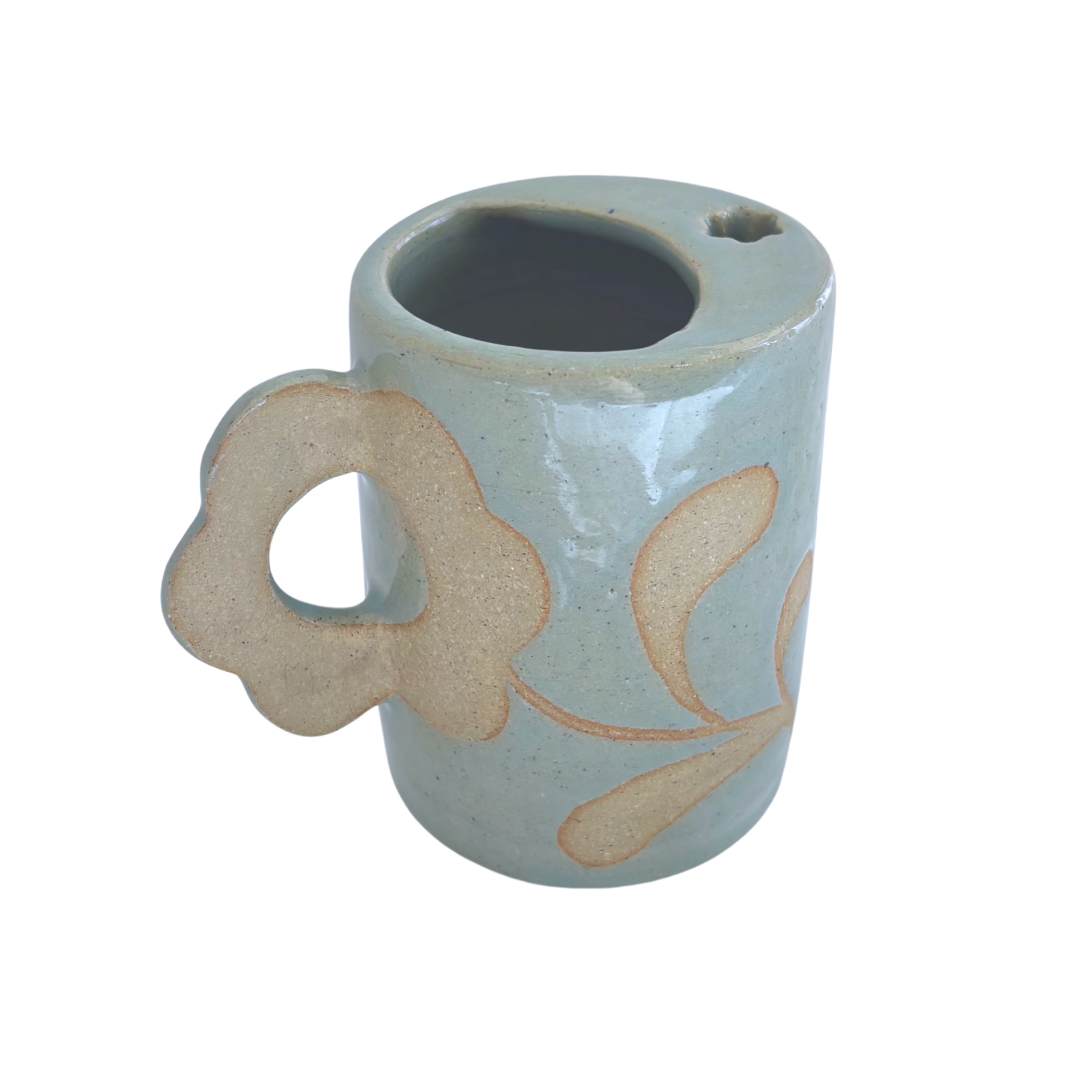 Floral Travel Mug in Arctic Blue